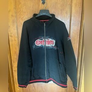 Etnies men’s black hoodie. Used, damage shown in second picture.